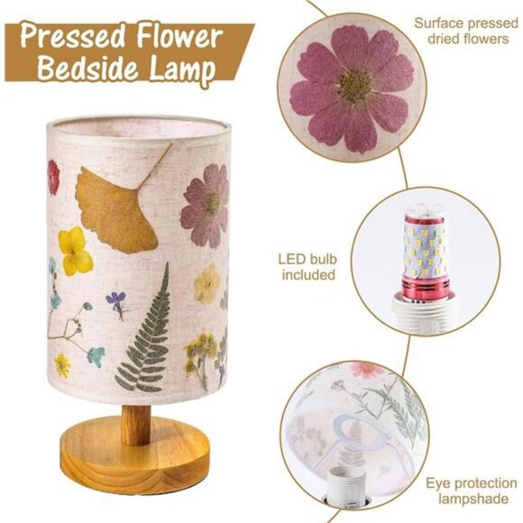 Flower Table Lamp LED Night Light Bedside Gift for Mom Wife Women Decor - Picture 5 of 7